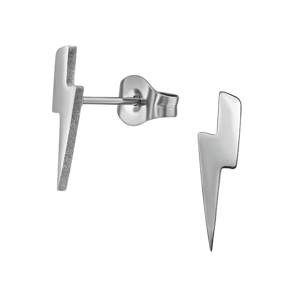 Stainless Steel Lightning Bolt Ear Stud 13mm | Edgy